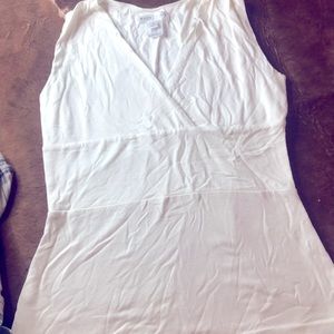 White Blouse Black Market- Size XS sleeveless white top! Very Slimming